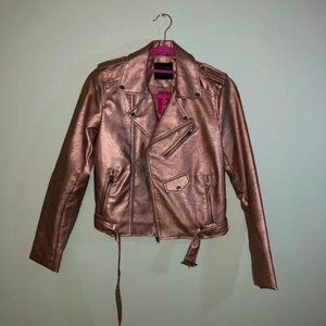 A'gaci rose gold women's biker jacker (size S)
